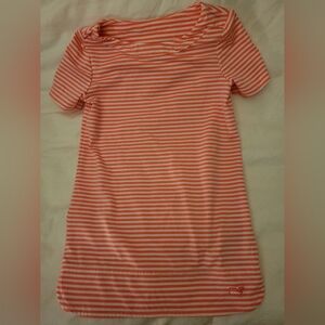 Vineyard Vines Pink and White Fitted T-Shirt Dress